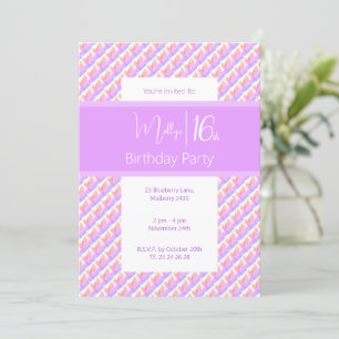 Convite Rainbow Magnolia Purple Sweet 16º Aniversário