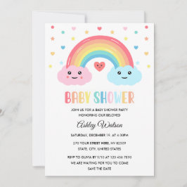 Convite Rainbow Miracle Baby Shower