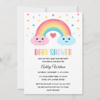 Convite Rainbow Miracle Baby Shower