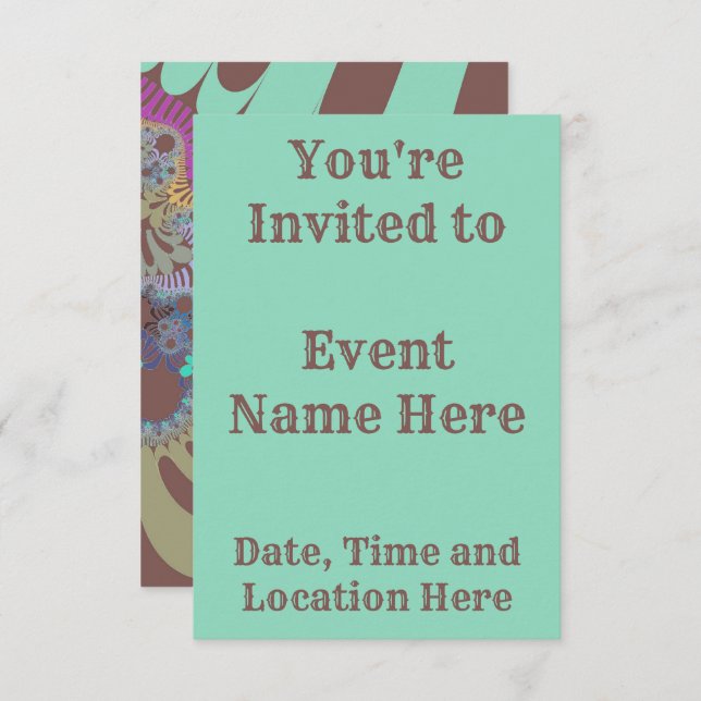 Convite Rainbow Mod Castanho (Frente/Verso)