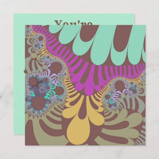 Convite Rainbow Mod Castanho (Frente/Verso)