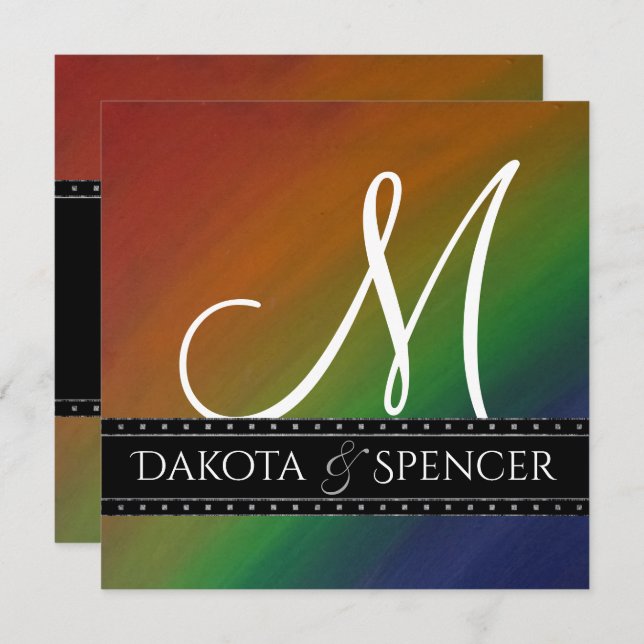 Convite Rainbow Ombre | Abstrato de Sinalizador do Orgulho (Frente/Verso)