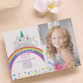 Convite Rainbow Photo Birthday