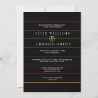 Rainbow Pinstripe Pride sobre Casamento LGBT Negro