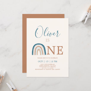 Convite Rainbow primeiro aniversario Boy
