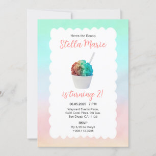 Convite Rainbow Snow Cone Watercolor