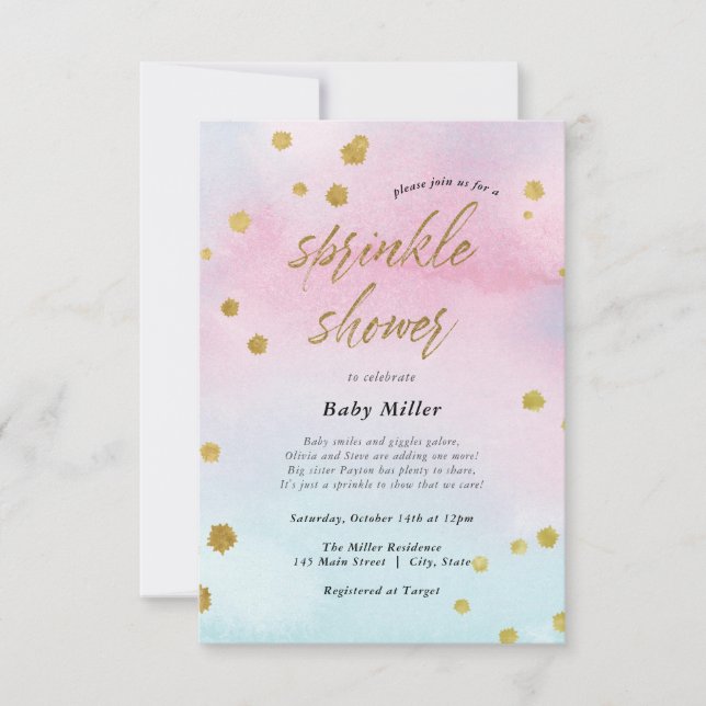Convite Rainbow Sprinkles Baby Sprinkle (Frente)