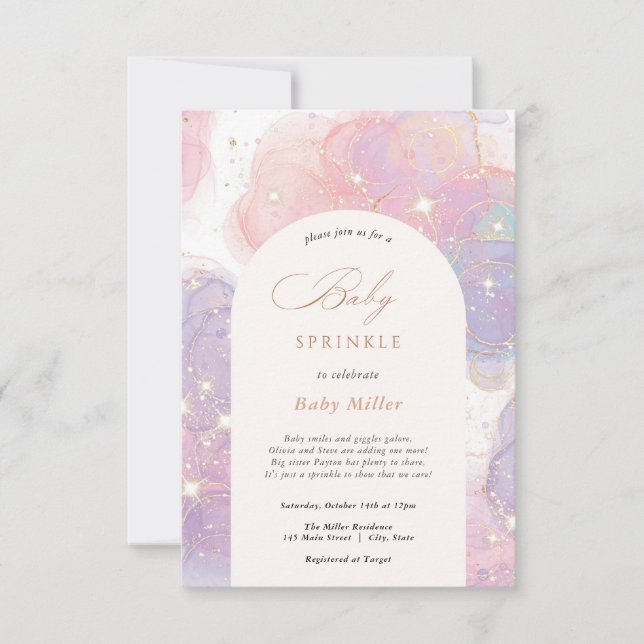 Convite Rainbow Sprinkles Baby Sprinkle (Frente)