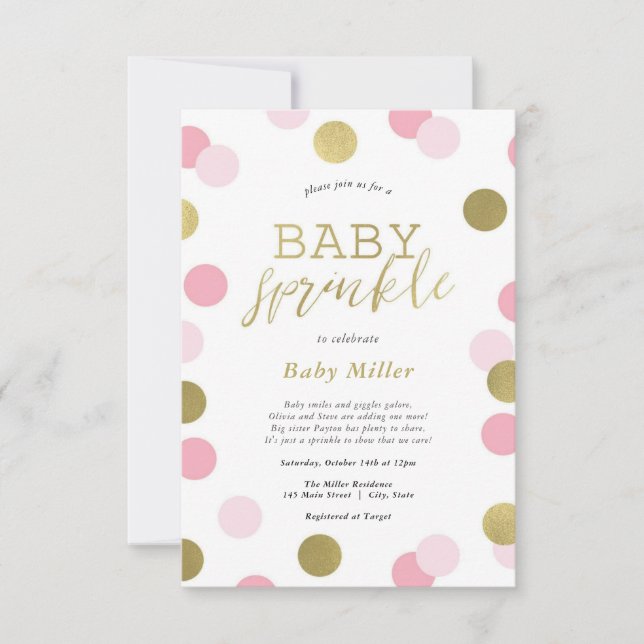 Convite Rainbow Sprinkles Baby Sprinkle (Frente)