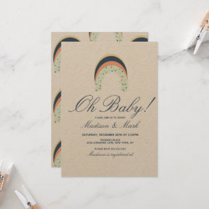 Convite Rainbow Sprinkles Brusca Chá de fraldas do Traço R