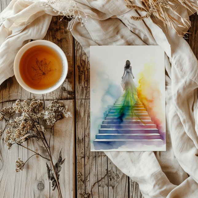 Convite Rainbow Stairs Mulher Saindo (Criador carregado)