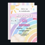 Convite Rainbow Sun Cloud Kids Girl Cute Kawaii Aniversári<br><div class="desc">Convite de festas de fantasia mágica - Digital e impresso Prepare-se para uma festa cheia de imaginação e aventura! Nosso Convite de festas de Figuras Mágicas é a maneira perfeita de estabelecer o palco para um aniversário cheio de diversão onde as crianças podem se vestir como seus personagens favoritos, super-heróis...</div>