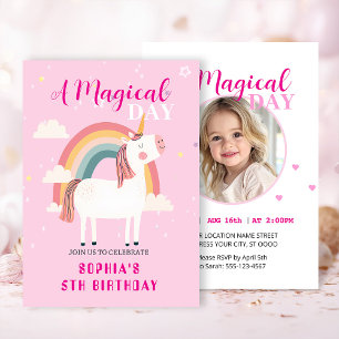 Convite Rainbow Unicorn