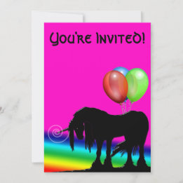 Convite Rainbow Unicorn Birthday