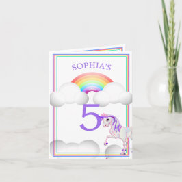Convite Rainbow Unicorn Magical Cute Personal Age Aniversá