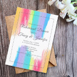 Convite Rainbow Watercolor Elegant Modern Rehearsal Dinner<br><div class="desc">Beautiful watercolor rainbow rehearsal dinner invitation with pretty,  artistic paint strokes full of vibrant bright color. These colorful invites are perfect for an artistic woman or a gay and lesbian couple.</div>