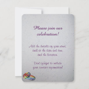Convite Rainbow Wedings para Igualdade de Casamento