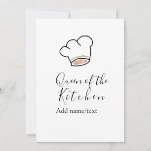Convite Rainha da cozinha chef cozinha adicionar nome coro