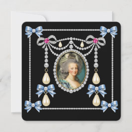 Convite Rainha da França inspirada em Marie Antoinette
