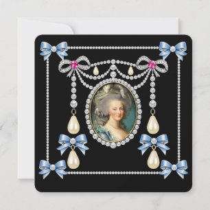 Convite Rainha da França inspirada em Marie Antoinette