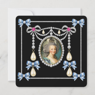 Convite Rainha da França inspirada em Marie Antoinette