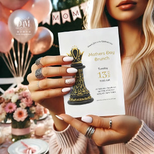 Convite Rainha da minha vida, Roteiro Dourado Xadrez Negro