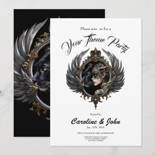 Convite Rainha das Sombras – Emblema do Espírito da Panter (Frente/Verso)