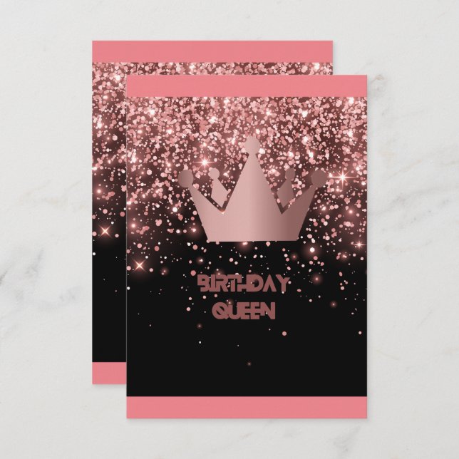 Convite rainha de aniversário (Frente/Verso)