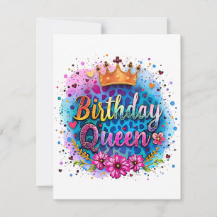Convite Rainha de Aniversário Leopardo Pastel