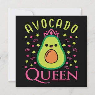 Convite Rainha do Abacate Fofa com Coração Keto Garota Coz