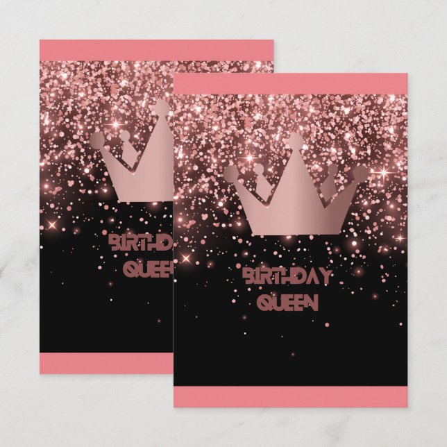 Convite rainha do aniversário (Frente/Verso)