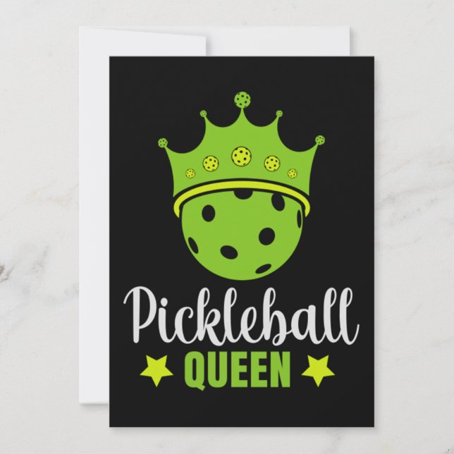 Convite Rainha do Pickleball Engraçado Rainha do Pickle Ba (Frente)