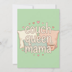 Convite Rainha do Sofá Design Estético Mama Fofo Confortáv