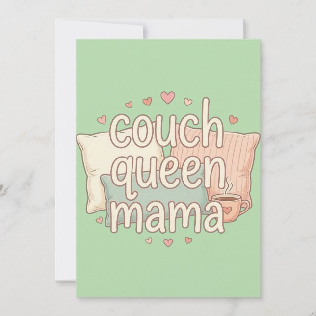 Convite Rainha do Sofá Design Estético Mama Fofo Confortáv (Frente)