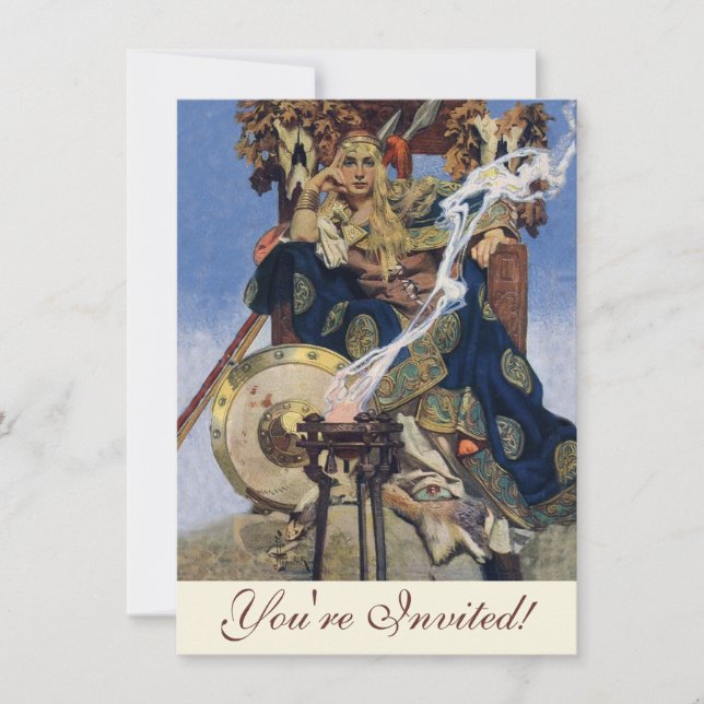 Convite Rainha Maeve Warrior Princesa Fantasy Art (Frente)