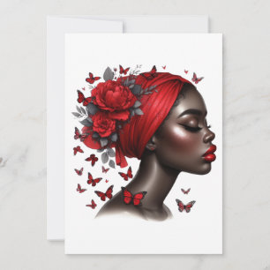 Convite Rainha negra melanina irmã amor de aniversário