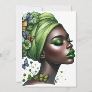 Convite Rainha negra melanina irmã amor de aniversário