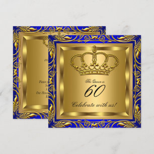 Convite Rainha ou Rei Azul Royal Dourado Elite Festa de An