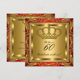 Convite Rainha ou Rei Royal Red Gold Elite Festa de Aniver