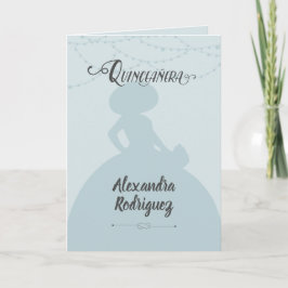 Convite Rainy Day Blue Charro Silhouette Quinceanera