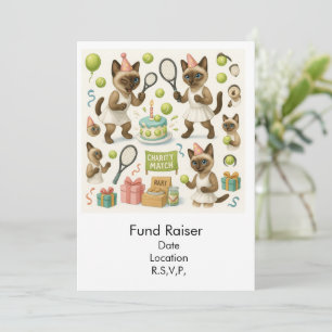 Convite Raiser de Fundo de tênis para Cat Lovers