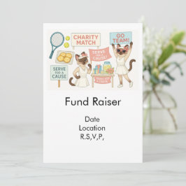 Convite Raiser de Fundo de tênis para Cat Lovers