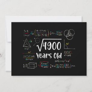 Convite Raiz Quadrada do Presente de 70 Anos de 70 de Aniv