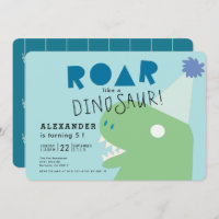 Raiz T-Rex Dinossaur Light Blue Boy's Birthday