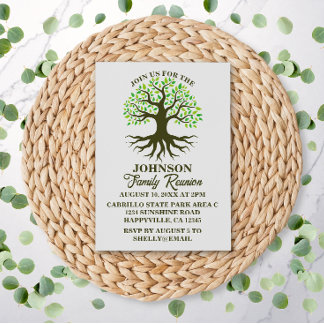 Convite Raízes da Árvore da Família de Reunião Familiar
