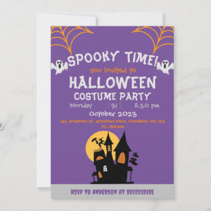 Convite Raízes de aranha Laranja Spooky Festa Adulta do Ha