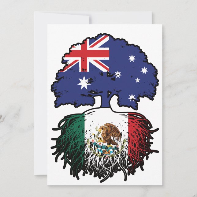 Convite Raízes de Árvore Austraustralianas mexicanas (Frente)
