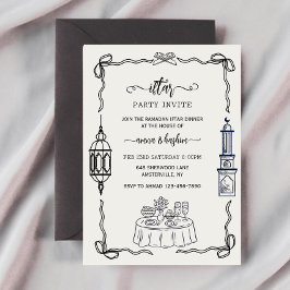 Convite Ramadan Bow doodle  ramadan iftar invitations