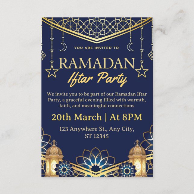 Convite Ramadan Iftar Invitation Card (Frente)