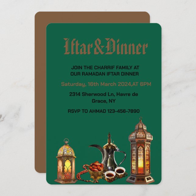 Convite Ramadan Kareem 2025 Janto Iftar (Frente/Verso)